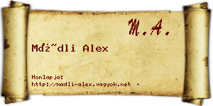 Mádli Alex névjegykártya